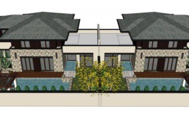 Sketchup别墅模型|双拼别墅，现代风格-BIM建筑网