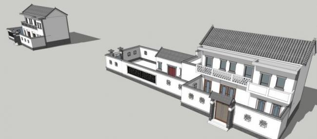 Sketchup别墅模型|独栋别墅,现代中式风格 Sketchup别墅模型|独栋别墅,现代中式风格