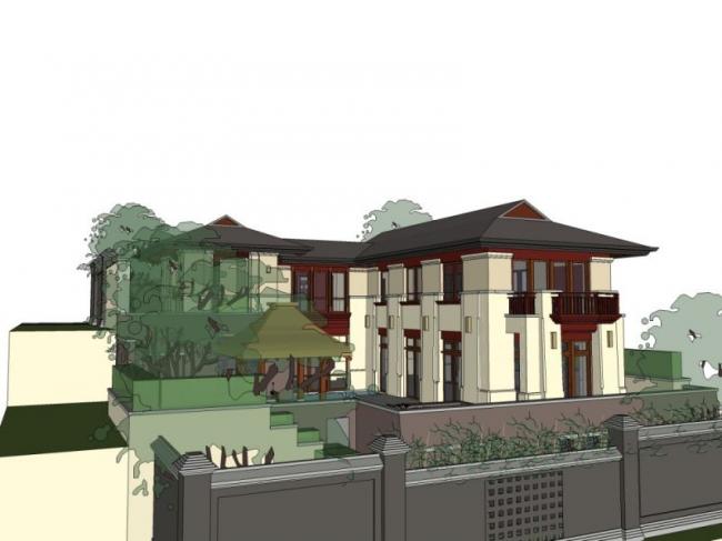 Sketchup别墅模型|独栋别墅,现代风格 Sketchup别墅模型|独栋别墅,现代风格