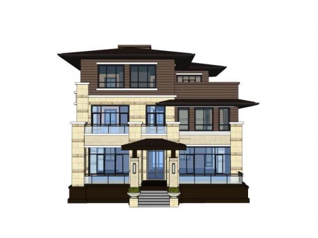 Sketchup别墅模型|独栋别墅,现代风格 Sketchup别墅模型|独栋别墅,现代风格