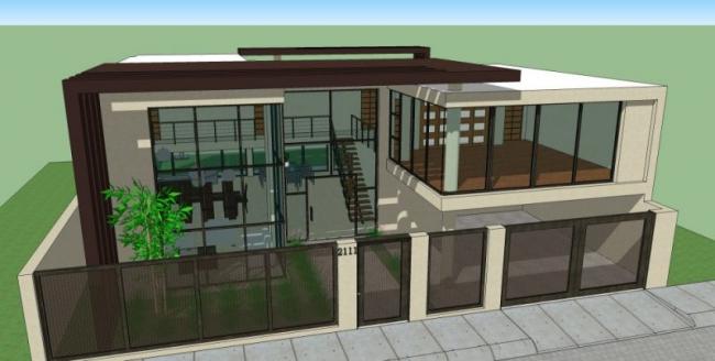 Sketchup别墅模型|独栋别墅,现代风格 Sketchup别墅模型|独栋别墅,现代风格