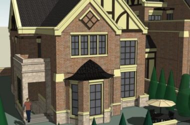 Sketchup别墅模型|联排别墅，古典风格-BIM建筑网