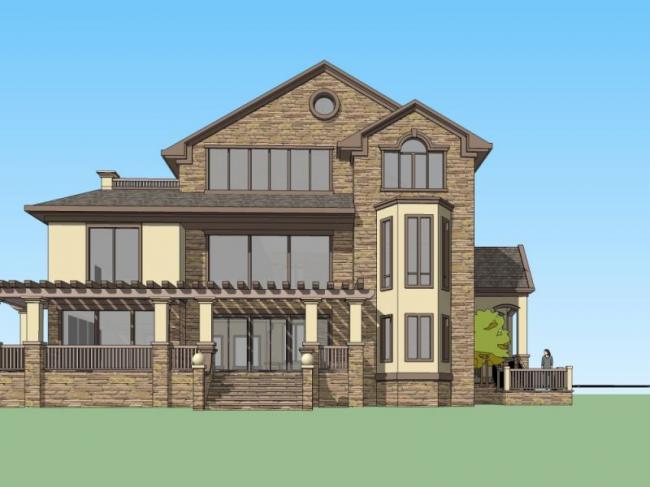 Sketchup别墅模型|独栋别墅,现代风格 Sketchup别墅模型|独栋别墅,现代风格