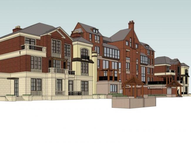 Sketchup别墅模型|联排别墅,欧式风格 Sketchup别墅模型|联排别墅,欧式风格