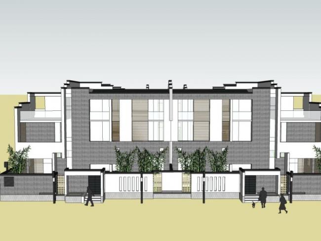 Sketchup别墅模型|联排别墅,中式风格 Sketchup别墅模型|联排别墅,中式风格