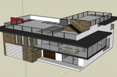 Sketchup别墅模型|独栋别墅，现代风格-BIM建筑网