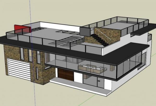 Sketchup别墅模型|独栋别墅,现代风格 Sketchup别墅模型|独栋别墅,现代风格