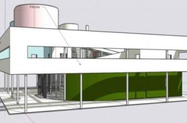 Sketchup别墅模型|独栋别墅，萨伏伊别墅，柯布西耶，现代风格-BIM建筑网