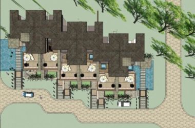 Sketchup别墅模型|联排别墅，现代风格-BIM建筑网