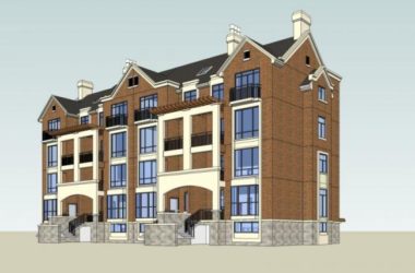 Sketchup别墅模型|联排别墅，现代风格-BIM建筑网