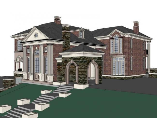 Sketchup别墅模型|独栋别墅,古典风格 Sketchup别墅模型|独栋别墅,古典风格