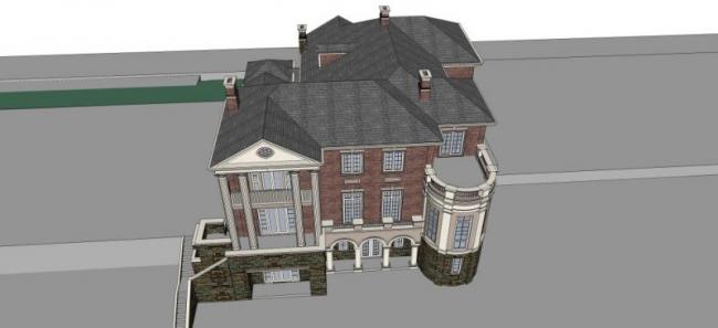 Sketchup别墅模型|独栋别墅,古典风格 Sketchup别墅模型|独栋别墅,古典风格