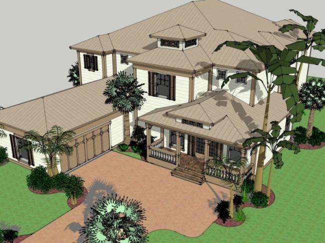 Sketchup别墅模型|独栋别墅,现代风格 Sketchup别墅模型|独栋别墅,现代风格