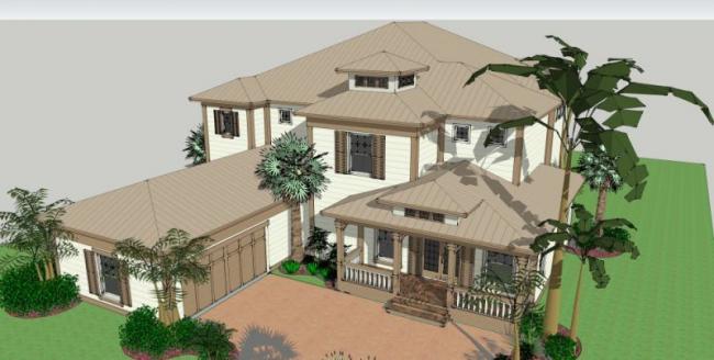 Sketchup别墅模型|独栋别墅,现代风格 Sketchup别墅模型|独栋别墅,现代风格