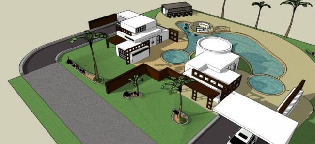 Sketchup别墅模型|独栋别墅,现代风格 Sketchup别墅模型|独栋别墅,现代风格