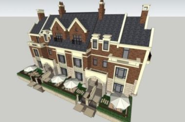 Sketchup别墅模型|联排别墅，古典风格-BIM建筑网