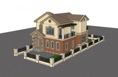 Sketchup别墅模型|独栋别墅，古典风格-BIM建筑网