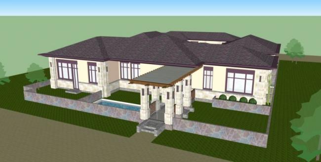 Sketchup别墅模型|独栋别墅,现代风格 Sketchup别墅模型|独栋别墅,现代风格