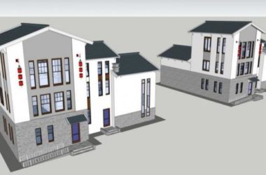 Sketchup别墅模型|独栋别墅，中式风格-BIM建筑网