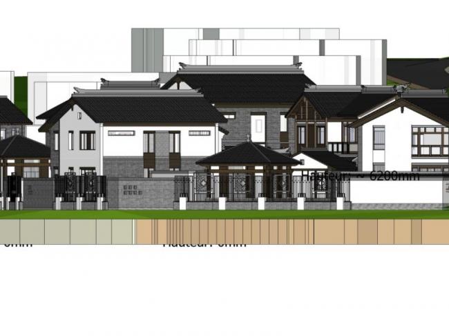 Sketchup别墅模型|别墅群,中式风格 Sketchup别墅模型|别墅群,中式风格