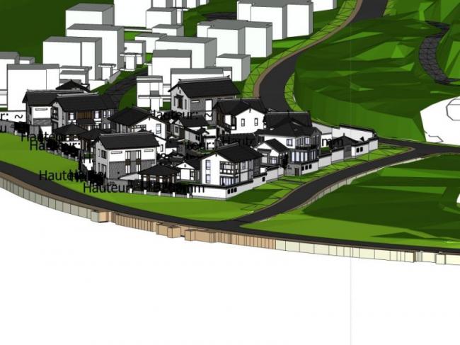 Sketchup别墅模型|别墅群,中式风格 Sketchup别墅模型|别墅群,中式风格