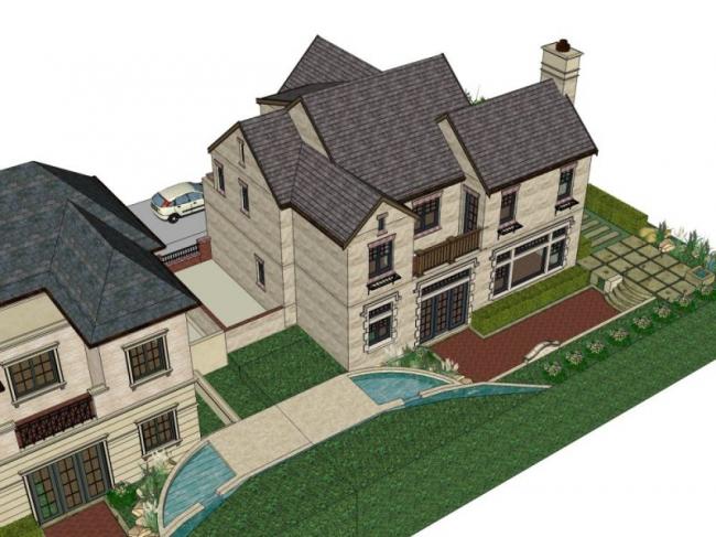 Sketchup别墅模型|双拼别墅,现代风格 Sketchup别墅模型|双拼别墅,现代风格