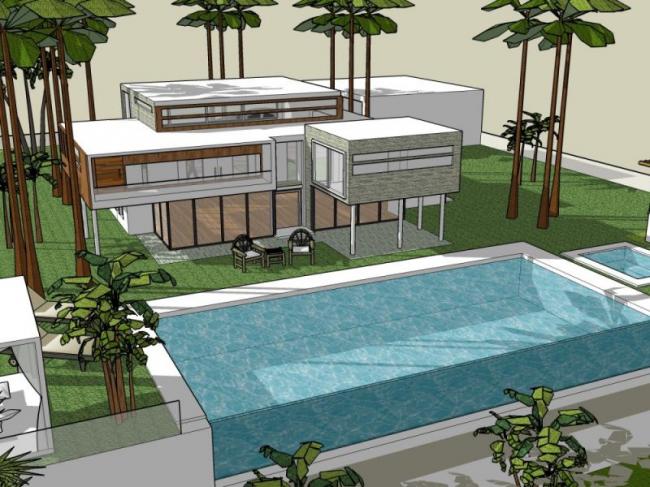 Sketchup别墅模型|独栋别墅,现代风格 Sketchup别墅模型|独栋别墅,现代风格