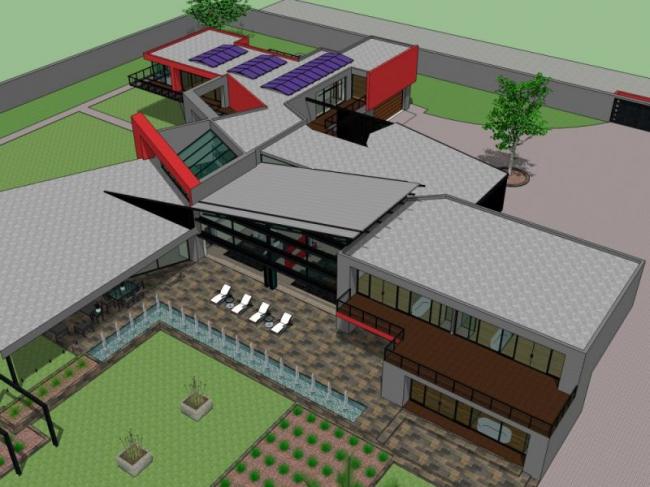 Sketchup别墅模型|独栋别墅,现代风格 Sketchup别墅模型|独栋别墅,现代风格