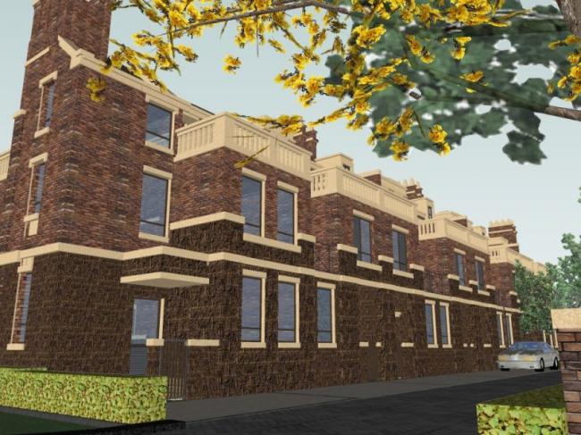 Sketchup别墅模型|联排别墅,古典风格 Sketchup别墅模型|联排别墅,古典风格