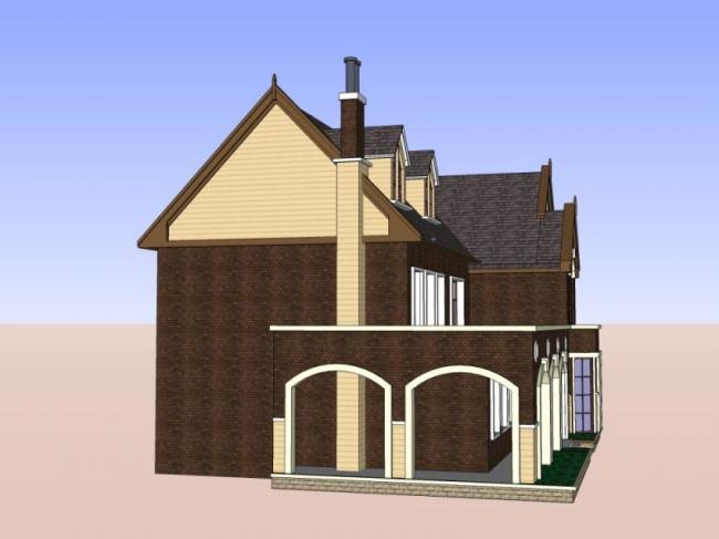 Sketchup别墅模型|独栋别墅,古典风格 Sketchup别墅模型|独栋别墅,古典风格