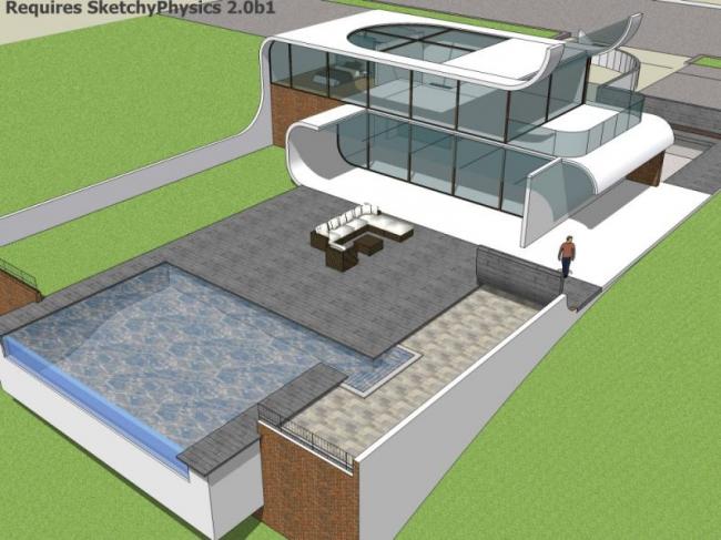 Sketchup别墅模型|独栋别墅,现代风格 Sketchup别墅模型|独栋别墅,现代风格