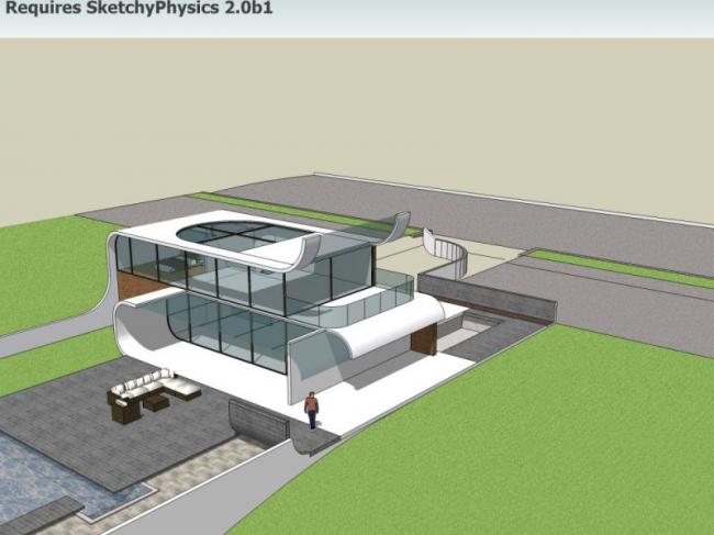 Sketchup别墅模型|独栋别墅,现代风格 Sketchup别墅模型|独栋别墅,现代风格