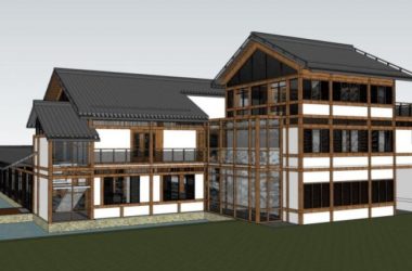 Sketchup别墅模型|独栋别墅，现代中式风格-BIM建筑网