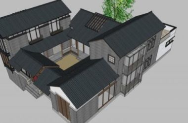 Sketchup别墅模型|叠拼别墅，中式风格-BIM建筑网