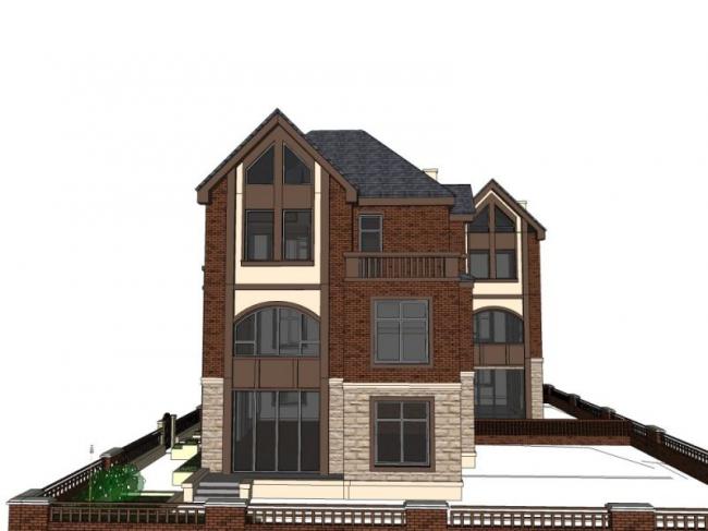 Sketchup别墅模型|联排别墅,现代风格 Sketchup别墅模型|联排别墅,现代风格