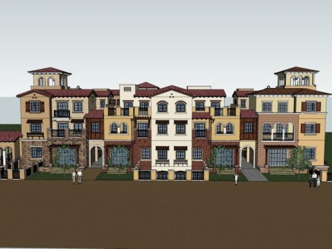 Sketchup别墅模型|别墅群,叠拼,现代风格 Sketchup别墅模型|别墅群,叠拼,现代风格