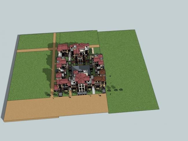 Sketchup别墅模型|别墅群,叠拼,现代风格 Sketchup别墅模型|别墅群,叠拼,现代风格