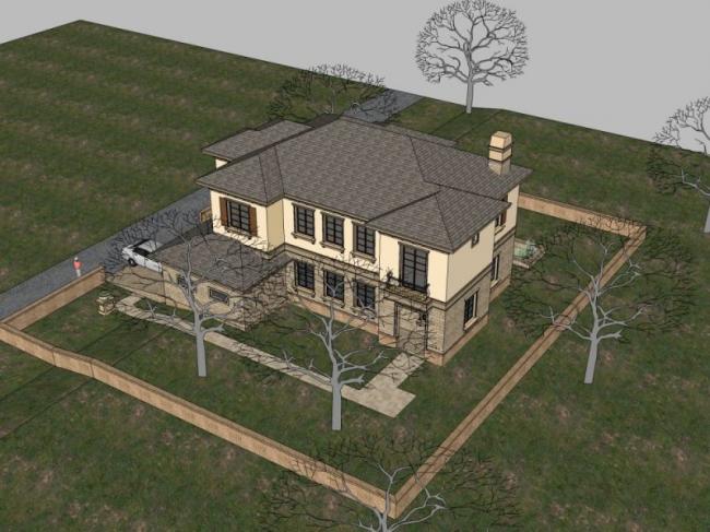 Sketchup别墅模型|独栋别墅,现代风格 Sketchup别墅模型|独栋别墅,现代风格