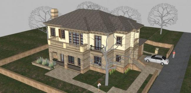 Sketchup别墅模型|独栋别墅,现代风格 Sketchup别墅模型|独栋别墅,现代风格