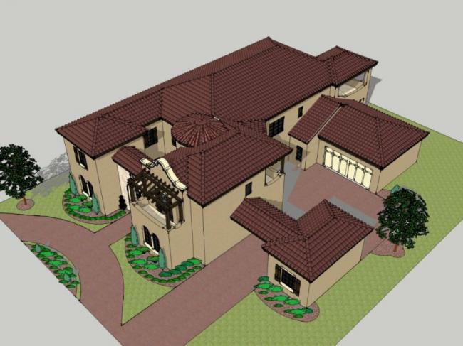 Sketchup别墅模型|独栋别墅,欧式风格 Sketchup别墅模型|独栋别墅,欧式风格