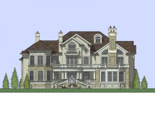 Sketchup别墅模型|独栋别墅,古典风格 Sketchup别墅模型|独栋别墅,古典风格