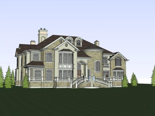 Sketchup别墅模型|独栋别墅,古典风格 Sketchup别墅模型|独栋别墅,古典风格