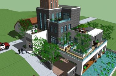Sketchup别墅模型|叠拼别墅，现代风格-BIM建筑网