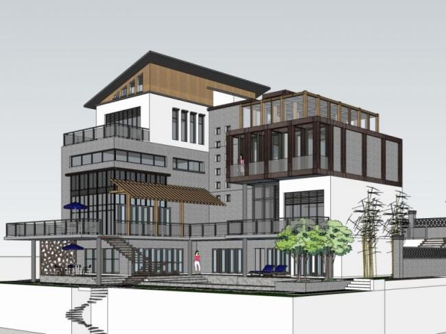 Sketchup别墅模型|叠拼别墅,现代风格 Sketchup别墅模型|叠拼别墅,现代风格