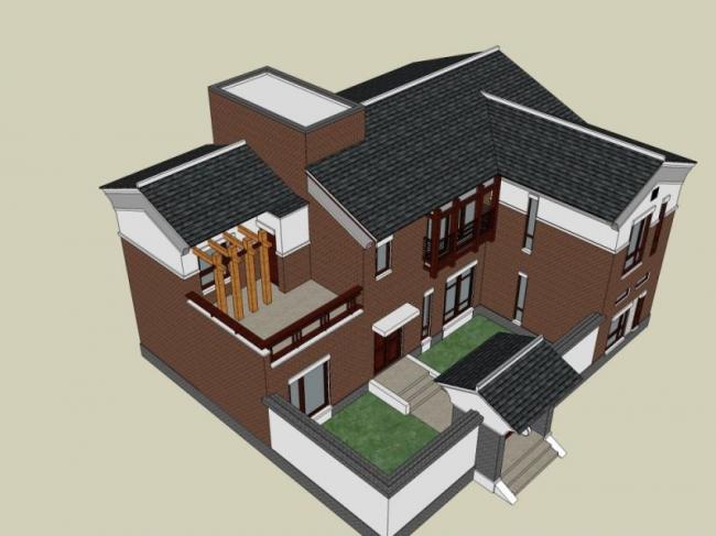 Sketchup别墅模型|独栋别墅,现代风格 Sketchup别墅模型|独栋别墅,现代风格