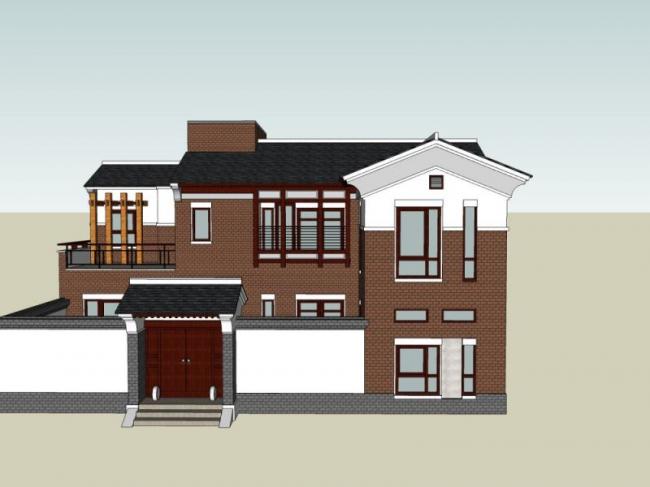 Sketchup别墅模型|独栋别墅,现代风格 Sketchup别墅模型|独栋别墅,现代风格