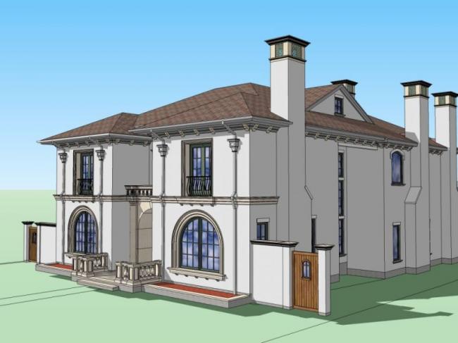 Sketchup别墅模型|双拼别墅,现代风格 Sketchup别墅模型|双拼别墅,现代风格