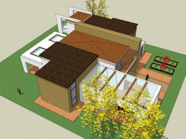 Sketchup别墅模型|独栋别墅,现代风格 Sketchup别墅模型|独栋别墅,现代风格