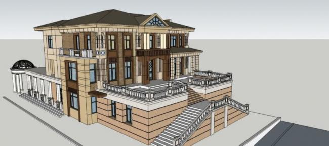 Sketchup别墅模型|叠拼别墅,现代风格 Sketchup别墅模型|叠拼别墅,现代风格