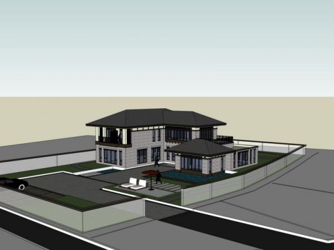 Sketchup别墅模型|独栋别墅,现代风格 Sketchup别墅模型|独栋别墅,现代风格